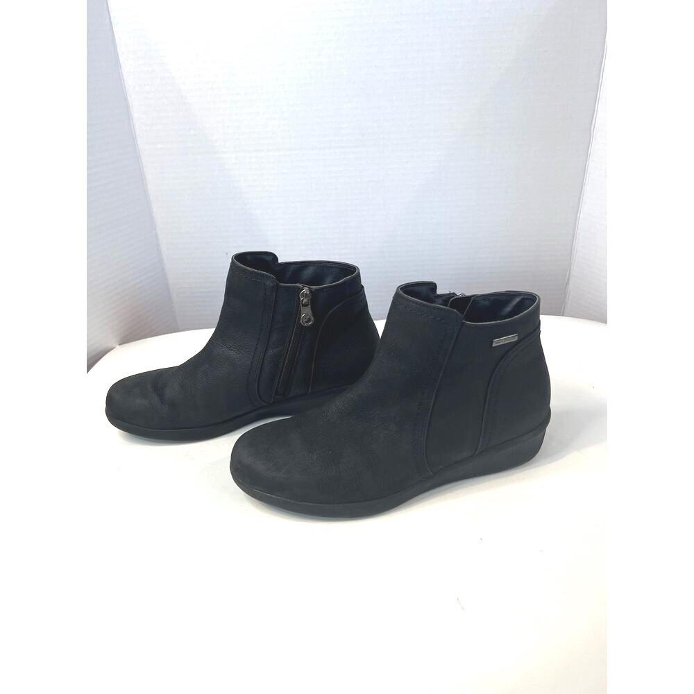 Aravon Women's Black Leather Fairlee Waterproof Ankle Boot‎ Sz 9